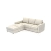 Apollo Compact Sofa (Colour : Pearl, Cushion : Hard, Back Type : Regular, Seating Capacity : Left Aligned 2 Seater + Left Aligned Chaise + Ottoman)