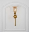 Abbie Single Light Wall Fitting In Antique Brass Finish Metal With Amber Glass