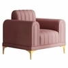 Josbert Velvet 1 Seater Sofa In Peech Colour