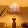 Devansh Beige Jute Table Lamp With  Wood Natural Base(10X18 Inches)-34