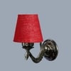 Devansh Metal Electric Wall Light in Antique Gold Colour with Maroon Shade Count of 1 Light