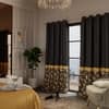 Stoa Paris Satin Curtain for Door, 70% Blackout Curtains, Set of 2, Versailles - Regal Slate with Back Lining