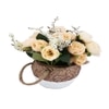 Artificial Yellow Roses With A Ceramic Pot