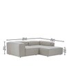 Elegantedge Wood Left Aligned 2-Seater With Upholstery Non Storage Sofa In Grey Colour