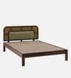 Rattan Solid Wood King Size Bed Without Storage In Provincial Teak