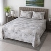 Mira Peach Floral 400 TC Cotton Flat Super King Size Bedsheet with 2 Pillow Covers – Threads