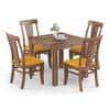 Arabia - Fabio Solid Wood 4 Seater Dining Table with Set of 4 Chairs