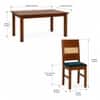 Globally Indian Lucien Solid Sheesham Wood 6 Seater Dining Table Set 6 Chairs Teal Blue