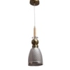 Eliante Hanging Light - Smoky Black Glass Shade, Mild Steel And Wood, 1-Light Pendant