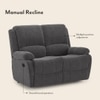 Lebowski Fabric Two Seater Manual Recliner in Smoke Fabric Colour