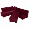 Melo 3 Seater Left Sectional Velvet Sofa Cum Bed in Maroon colour