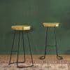 Sherman Metal Bar Stool in Brass Finish