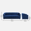Camro Fabric Sofa (Navy Blue)