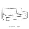 Apollo High Back Left Aligned 3-Seater Fabric Sofa in Oyster Beige Colour