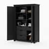 Claire Solid Sheesham Wood 2 Door Wardrobe In Black Finish