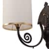 Eliante Cloth Shade Wall Lights Mild Steel & Glass Material Dark Brown & White Finish