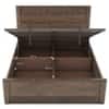 Toledo Solid Wood Queen Hydraulic Storage Bed with Bedside Table (Standard) – Danish Walnut Finish