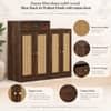 Danta Sheesham Wood Shoerack  In Walnut Finish  with Rattan Door