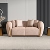 Rihanna 2 Seater Fabric Sofa in Ashen Beige Colour