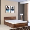 Simplicity Solid Wood Queen  Size Bed With Box Storage (Provincial Teak Finish)