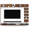 BLUEWUD Primax Grande Large Engineering Wood Wall Mount TV Entertainment Unit Set Top Box Stand/TV Cabinet Panel with Shelves for Books & D�cor Display Unit, Ideal for 50� (Brown Maple & White)