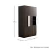 Hexa Red Wooden 4 Door Wardrobe with Hanging Space in Flower Wenge Colour