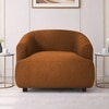 Morgen Boucle Fabric 1 Seater Sofa In Orange