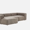 Elegantedge Wood Right Aligned 3-Seater With Upholstery Non Storage Sofa In Grey Colour