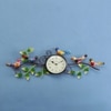 Craft Tree Metal Handpainted Decorative Sparrow Bird Wall Hanging  Showpiece Clock