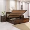 Vrinda Solid Wood Queen  Size Bed With Hydraulic Storage (Provincial Teak Finish)