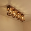 Symmetric Brown Solid Wood Ceiling Light