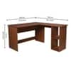 Brightmind Engineered Wood L Shape Study Table in Walnut Finish