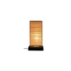 Chris Beige Bamboo Shade Table Lamp with Black Iron Base