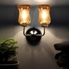 Devansh Steel Electric Wall Light in Steel Colour with Lavender Shade Count of 2 Lights