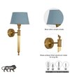 Parker Single Light Wall Fitting In Antique Brass Finish Metal With Cotton Shade
