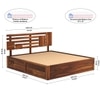 Perper Solid Wood King  Size Upholstered Bed Without Storage (Teak Finish)