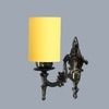 Devansh Metal Electric Wall Light in Antique Gold Colour with Yellow Shade Count of 1 Light