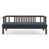 Milton Diwan in American Walnut Finish with Blue Fabric Colour