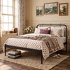 Hampton Metal Non Storage Queen Bed in Satin Black Finish