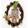 Desert Art Metal Handpainted Lord Krishna Wall Hanging in White Colour