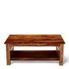 Blairs Sheesham Wood Accent Rectangle Coffee Table In Natural Teak Finish