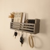 Claude Wooden Wall Shelf Organiser With Key Holders