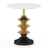 Mira Banswara Marble And Metal Side Table In Glossy Gold Finish