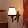 Devansh Metal Electric Wall Light in Antique Gold Colour with White & Black Shade Count of 1 Light