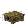 Desert Art MDF Hand Painted Yellow Tea Coaster Set with 6 Coasters and Holder