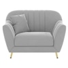 Rivo Velvet 1 Seater Sofa in Grey Color