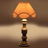 Devansh Off-White Cotton Vintage  Lamp With Wood Base (12X20)