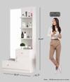 Hexa Red Wooden Dressing Table in Frosty White Colour