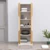 Hexa Red Wooden 2 Door Wardrobe with 4 Shelves in Frosty White and Giant Wood Colour