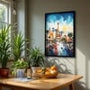 The Castle Decor European Canal Street Wall Painting Framed Artwork 20x30 Inch